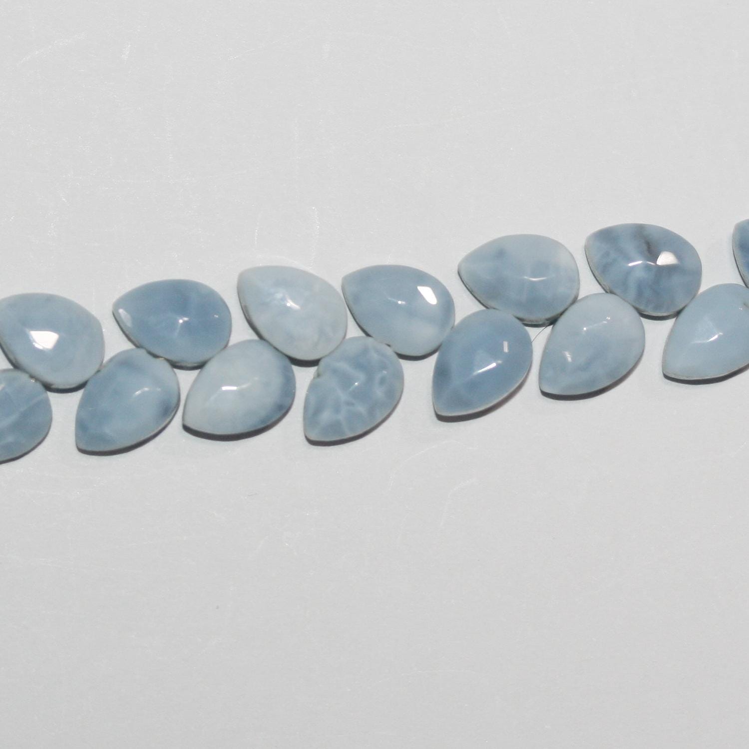 Cuentas de ópalo azul facetadas de 8" (10 x 6 mm) - Hilo de 20 cm