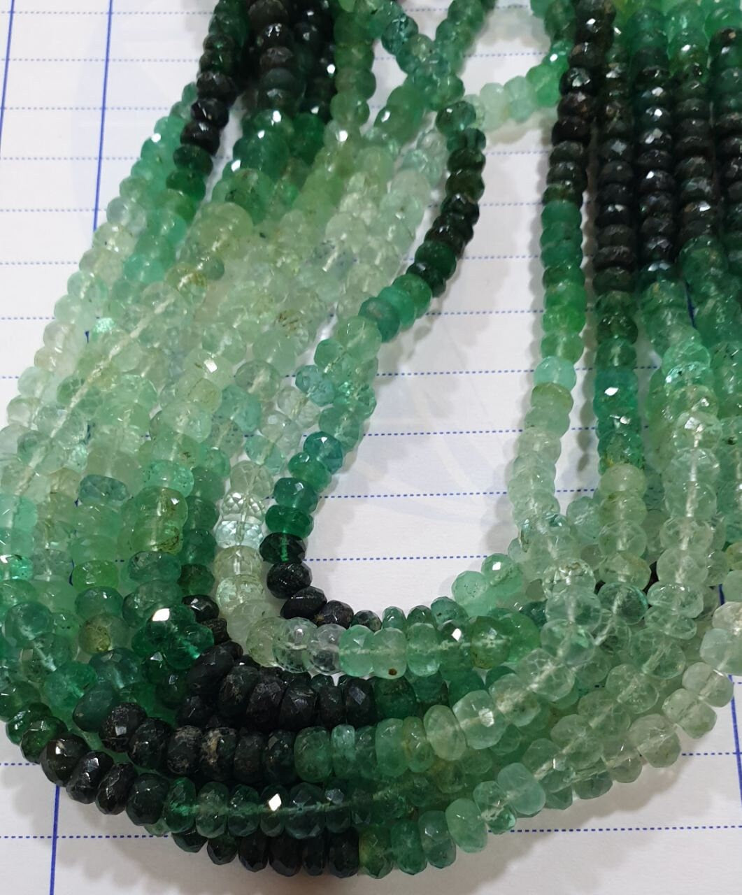 Perles rondelles à facettes St Emerald 15" 5x3mm.-Rig 40cm.