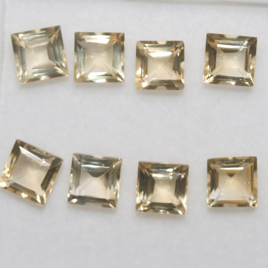 Lote de 8 piezas de citrino facetado cuadrado de 6 mm (8 piezas) - Ref. 652LO