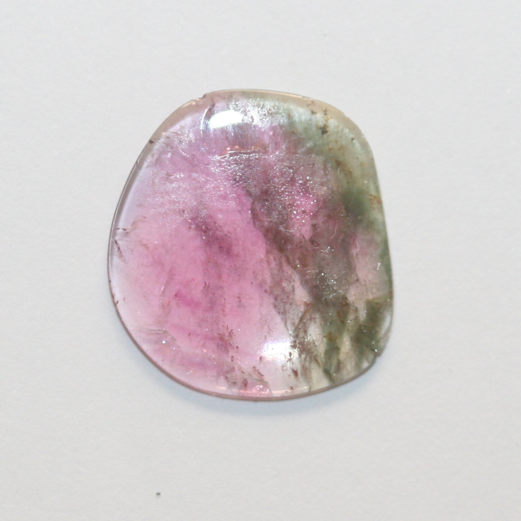 Watermelon Tourmaline Oval Flat Cabochon 16x14.5mm.(2.9ct.)