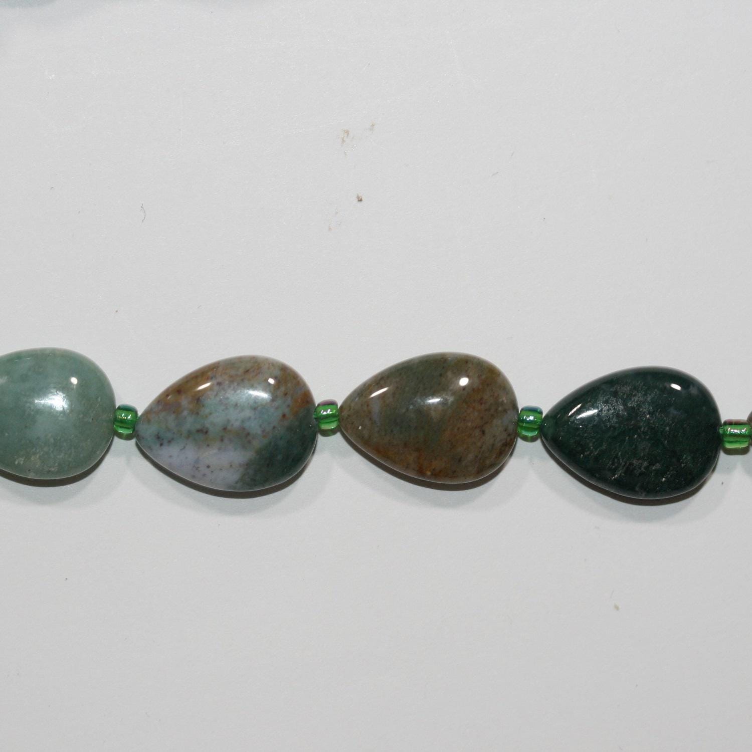 14" St Indian Agate Smooth Drop Beads 18x13mm.-Strand 38cm.