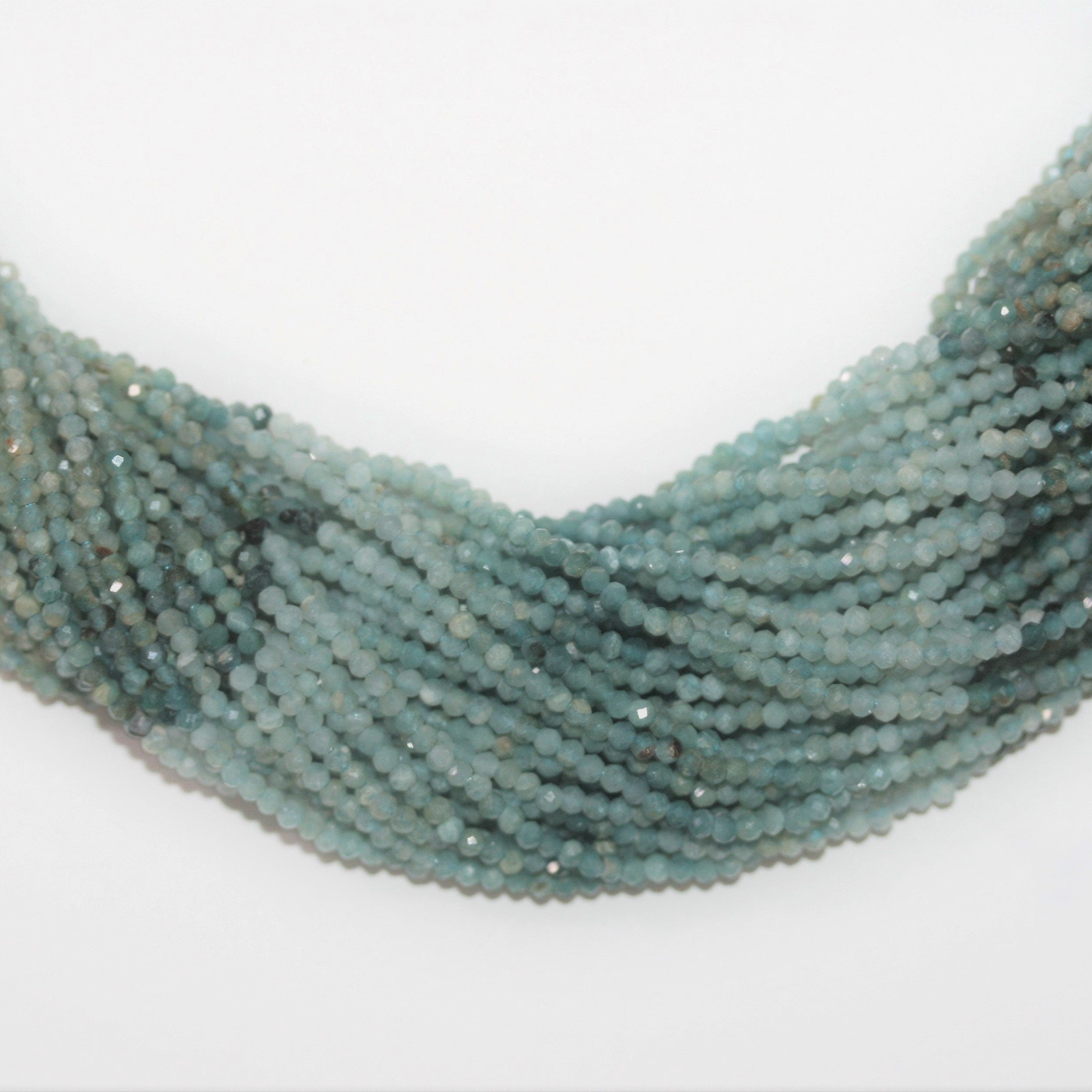 12" St Grandidierite Faceted Round Beads 2mm.-Strand 32cm