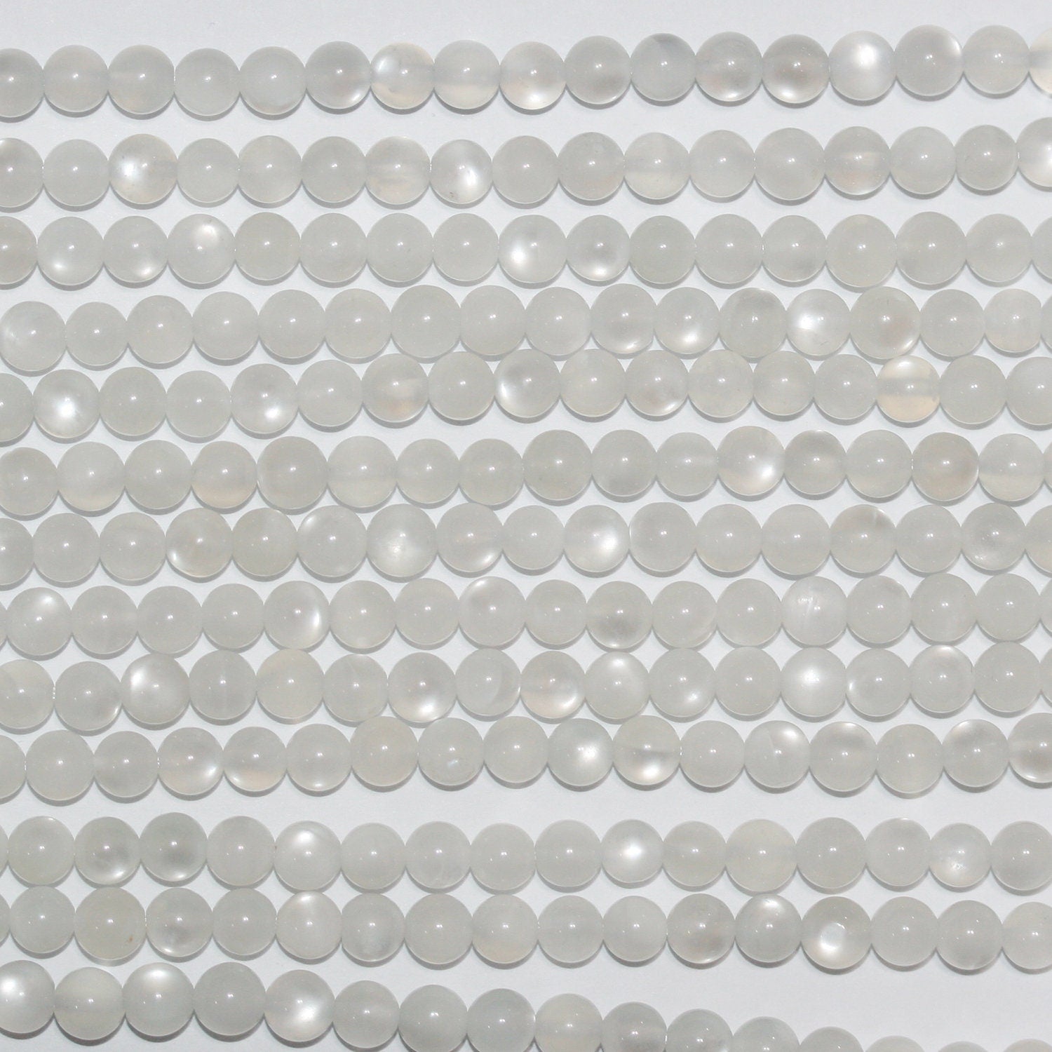 Perles rondes lisses en pierre de lune St, 15 pouces (38 cm), 5-5,5 mm - Fil de 39 cm