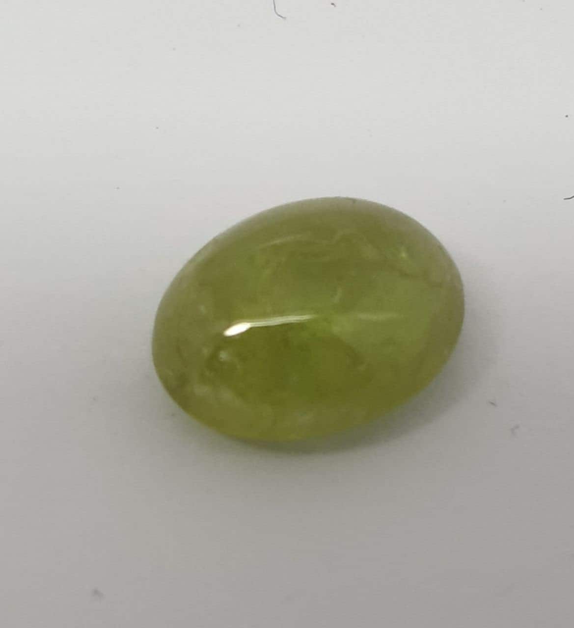 Green Sphene Titanite  Cabochon 9.3x7.3mm 2.85 ct-  Gemstone With Lot  Natural Dispersion- Rare Gemstone- Designer