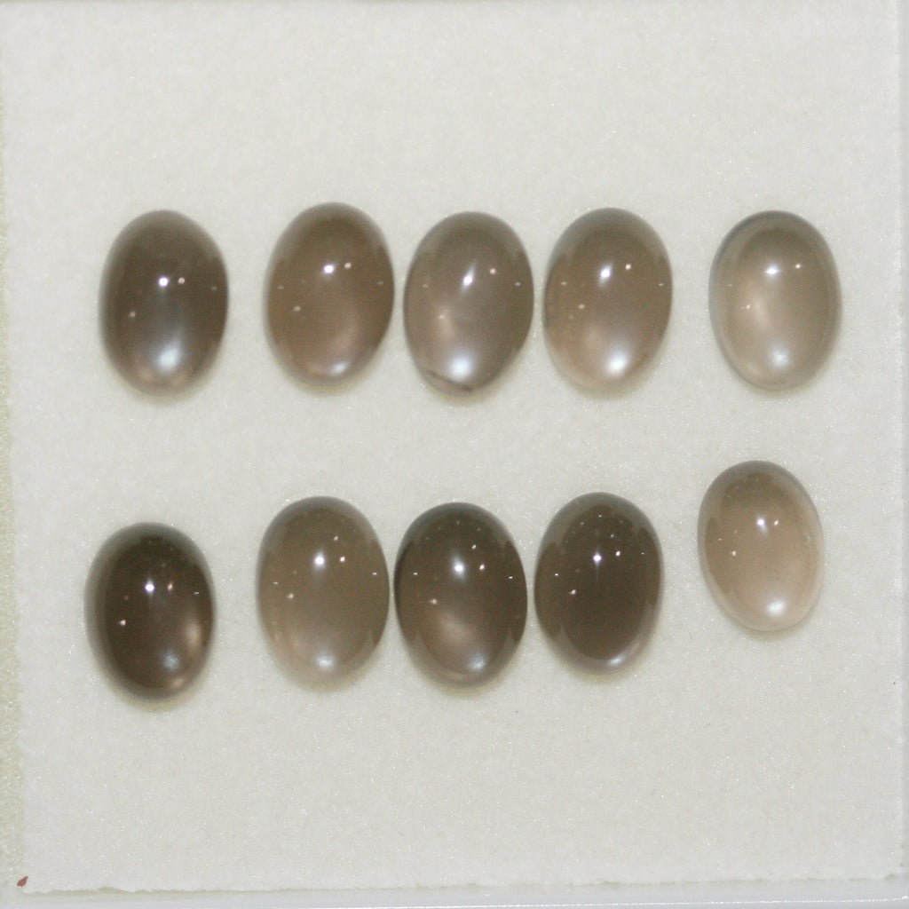 10Pcs Lot Gray Moonstone Oval Cabochon 7x5mm (10 pcs.)