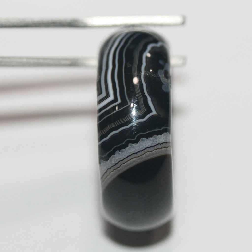 Colgante liso de ónix rayado de 27 x 10 mm