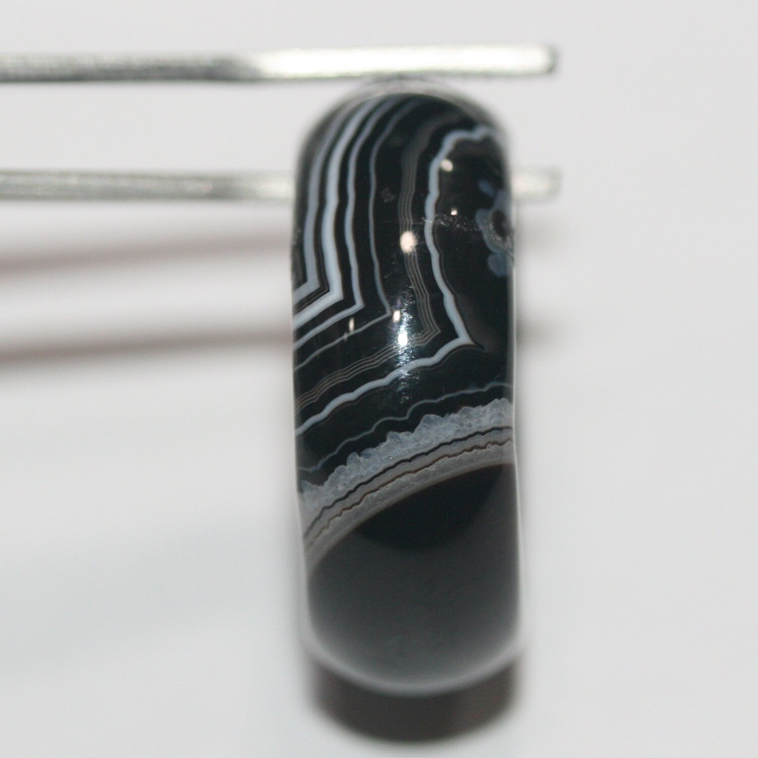 Colgante liso de ónix rayado de 27 x 10 mm