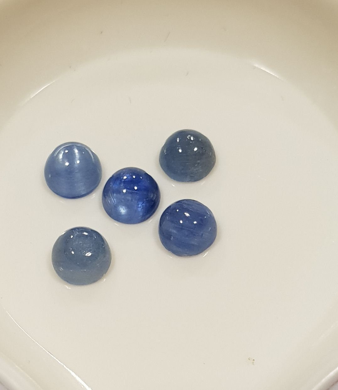 Kyanite Cabochon 4mm 5 Pcs Lot- Calibrated Gemstones- Jewelry Supplier- Natural Gemstones-   Blue Stone