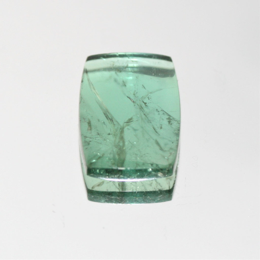 Tourmaline bleu-vert cabochon coussin 14,8 x 11 mm (7,42 ct) - Pierre naturelle non traitée