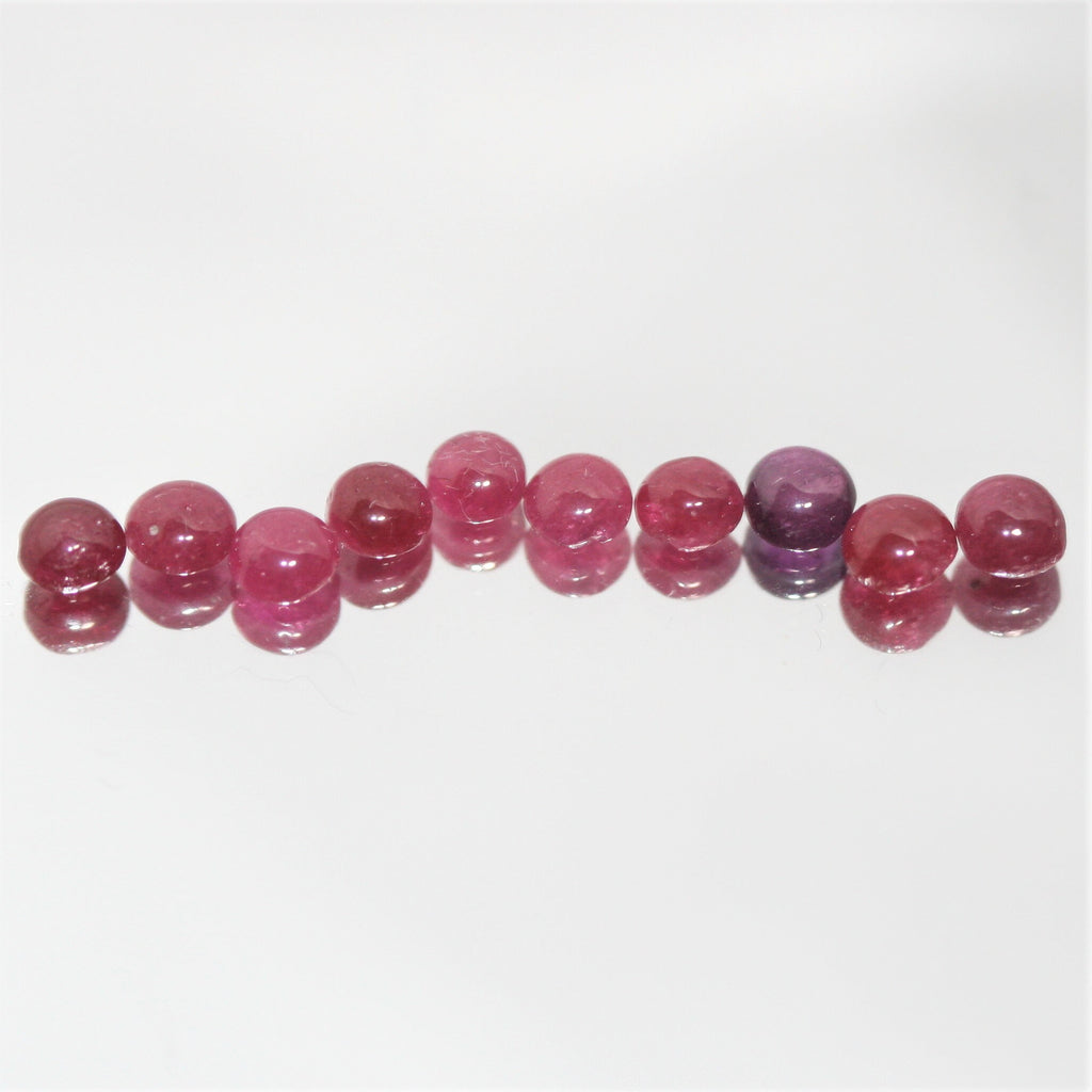 Ruby Smooth Round Cabochons Lot 3.5mm.- 10 Pieces