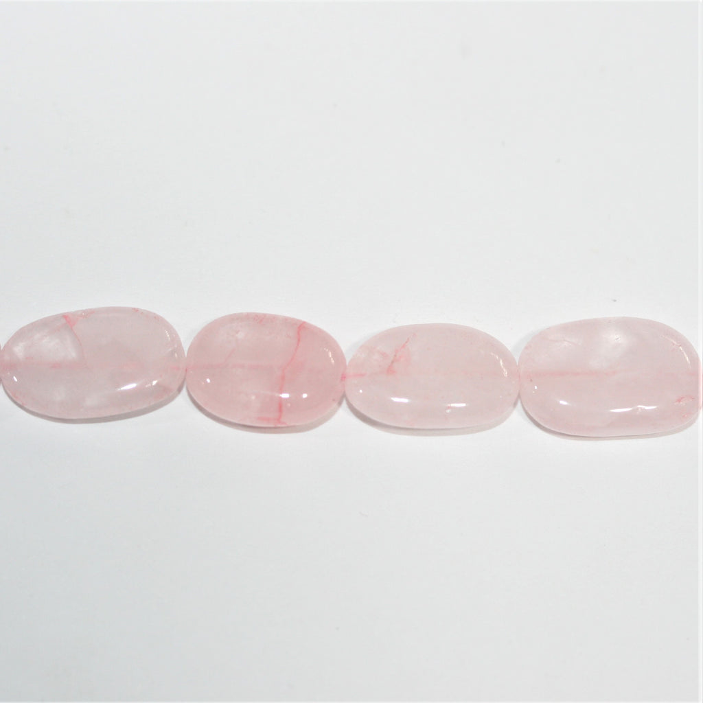 13" St Rose Quartz Smooth Oval Beads 14x9mm. Approx.- Strand 33cm.