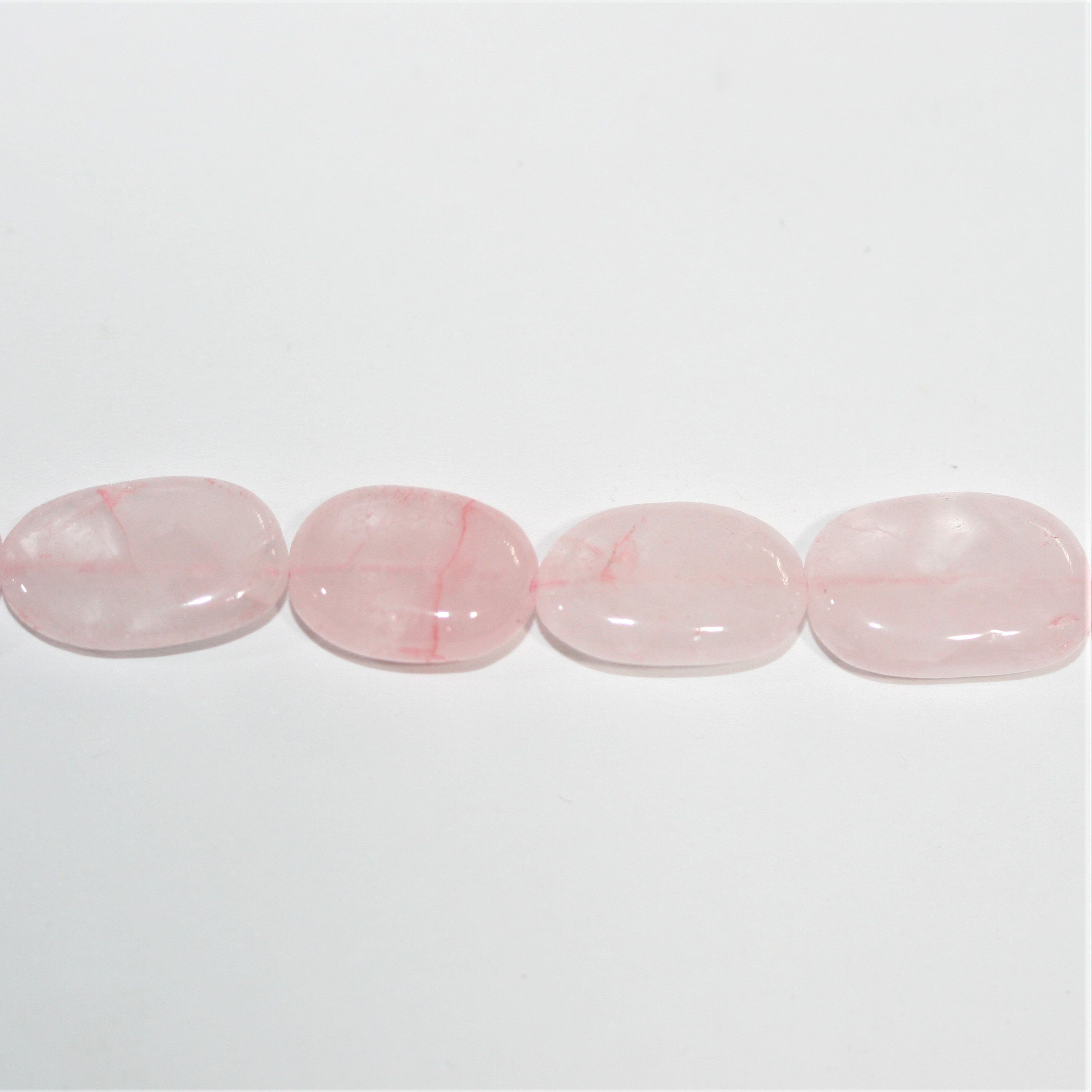 13" St Rose Quartz Smooth Oval Beads 14x9mm. Approx.- Strand 33cm.