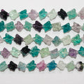 16 perles cubiques sculptées en fluorite, 12 mm - Fil de 40 cm