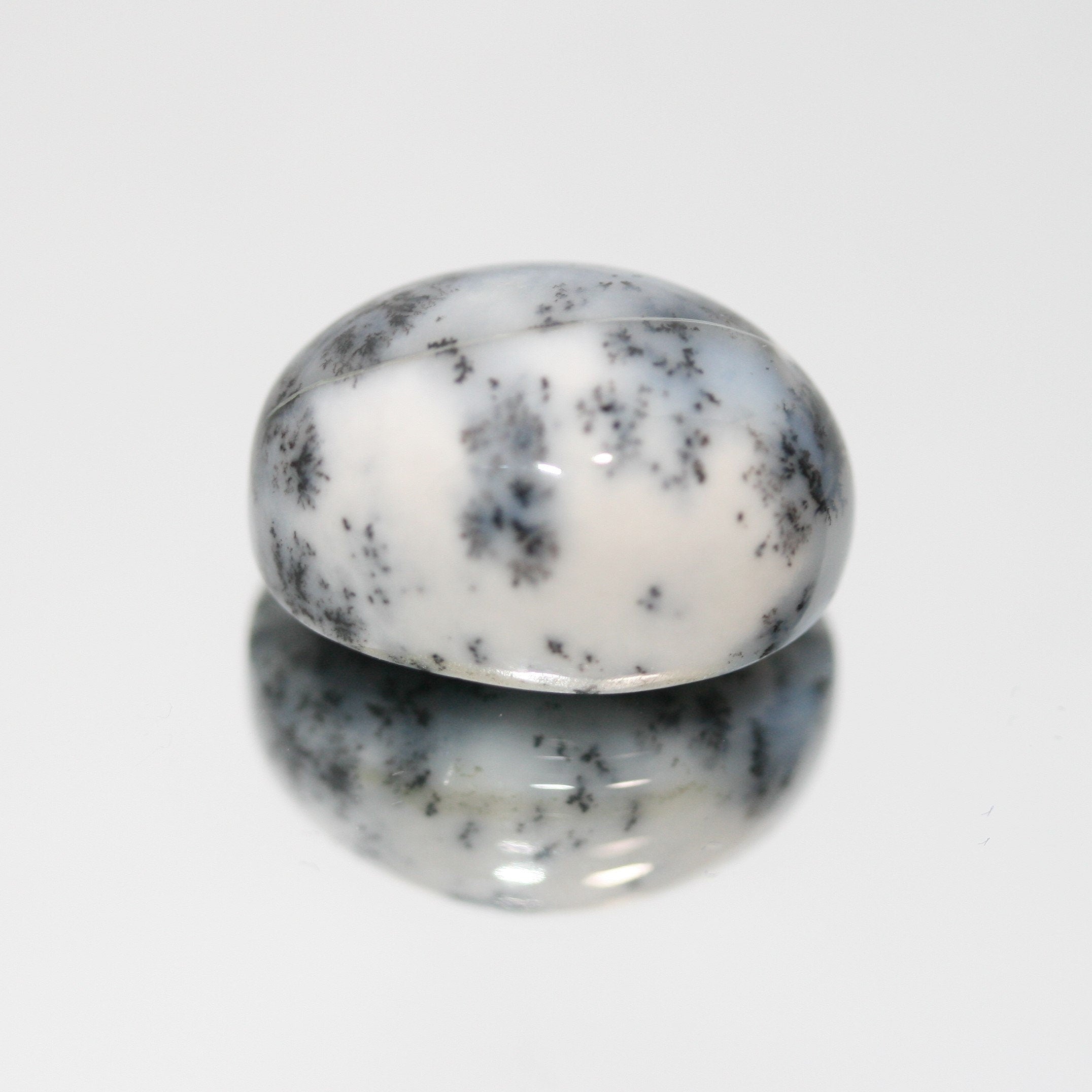 Dendritic Opal Smooth Oval Cabochon 19.8x15.3mm. (24.23ct.) - Natural Untreated Opal - Natural Untreated Gemstone