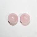 Perles rondes en quartz rose de 10 mm. Semi-percées. (4 paires)