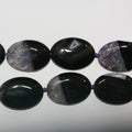 Cuentas ovaladas lisas de ágata morada de 16" (35 x 25 mm, aprox.) - Hilo de 40 cm