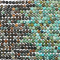 15" Perles rondes à facettes en turquoise St 3 mm.-Rig. 39 cm.