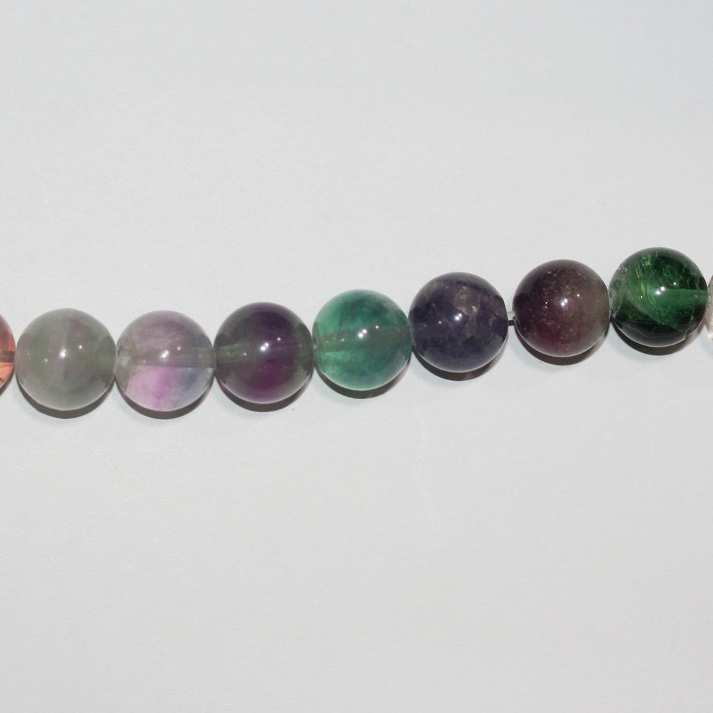 Perles rondes lisses en fluorite St de 14 mm, 15 pouces (38 cm) - Fil de 39 cm
