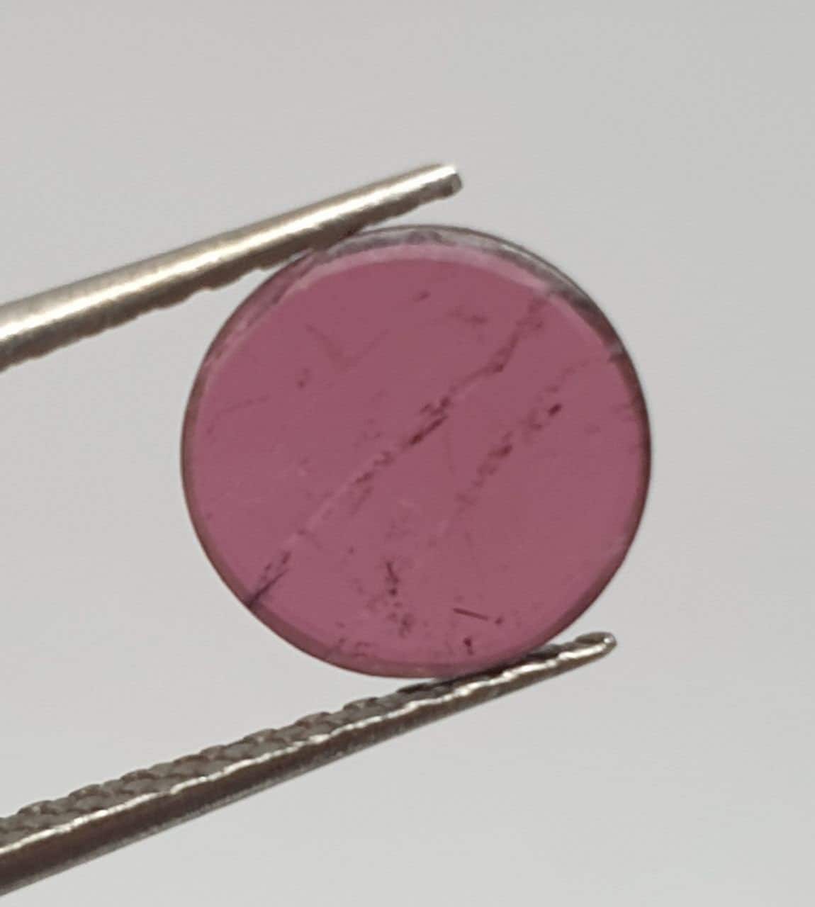 Pink Tourmaline Round Flat Cabochon 8.6mm.(1.03ct.).