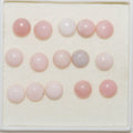 Lot de 15 cabochons ronds en opale rose de 5 mm. (15 pièces).