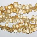 Cuentas de citrino de 8" (9 x 7-16 x 10 mm), facetadas y graduadas. Hilo de 20 cm aprox. Cuentas de piedras preciosas de diseño.