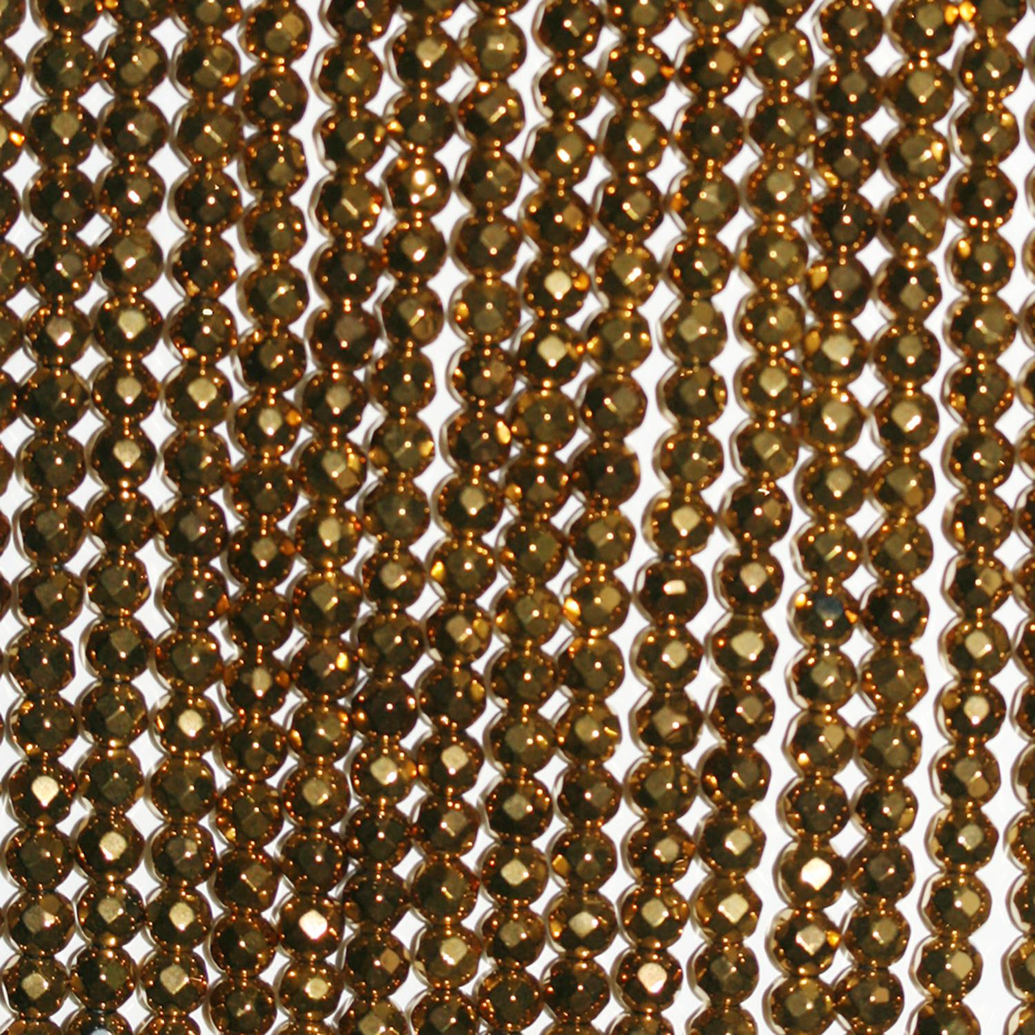 Cuentas redondas facetadas de hematita dorada de 16" (2 mm) - Hilo de 40 cm