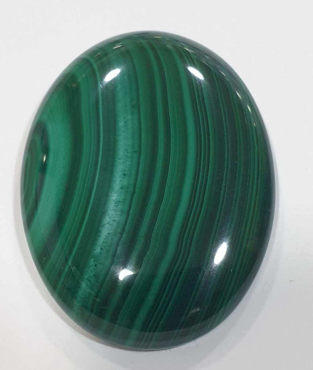 Cabochon ovale en malachite AAA (1 pièce, 30 x 40 mm) - Grande pierre cabochon