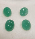 4 cabochons ovales lisses émeraude 8x6mm (4 pièces).