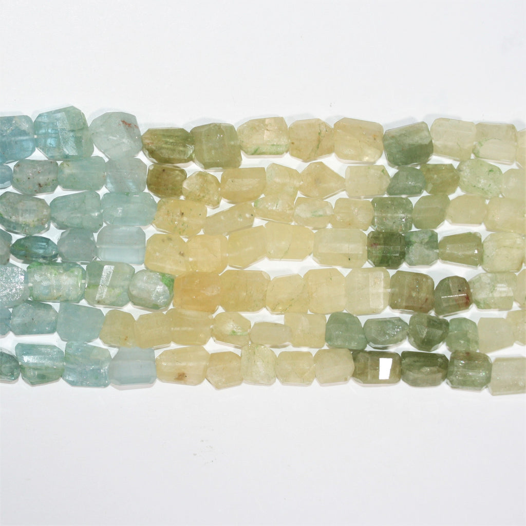 14" St Multi Beryl Faceted Nugget Beads 7-10mm. Approx.-Strand 35cm.