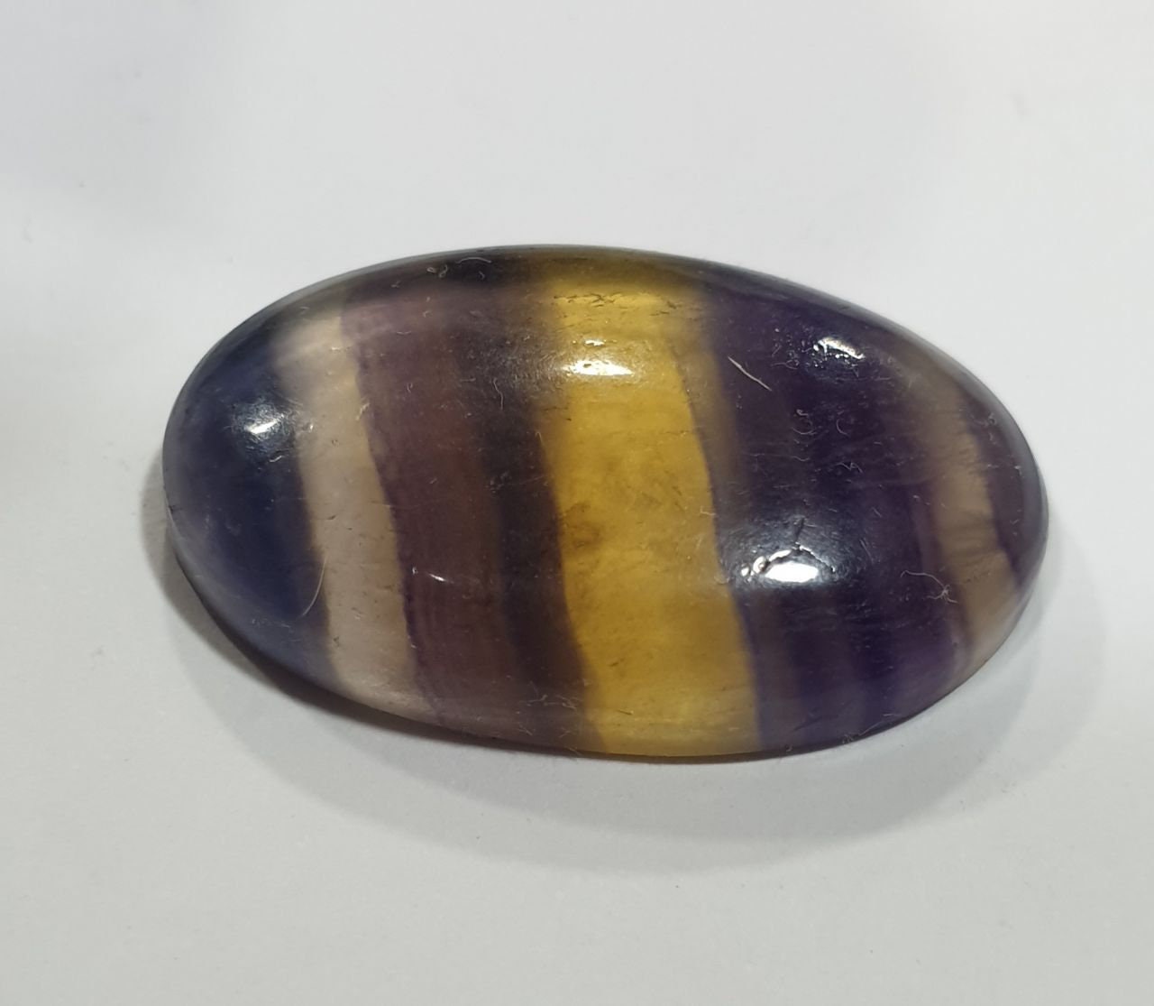 Unique Natural  Banded Fluorite Oval Cabochon 29.5x18.6mm  36.7ct Rare Color- Unique Collector Stone- Wholesaler Supplier- Top Quality