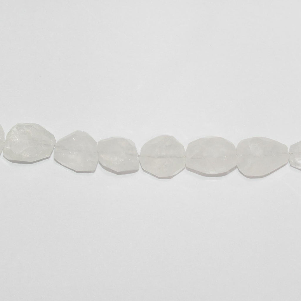 Perles de pierre de lune facettées en forme de pépite de 15 pouces, 12 x 9 mm environ - Longueur du fil : 38 cm.