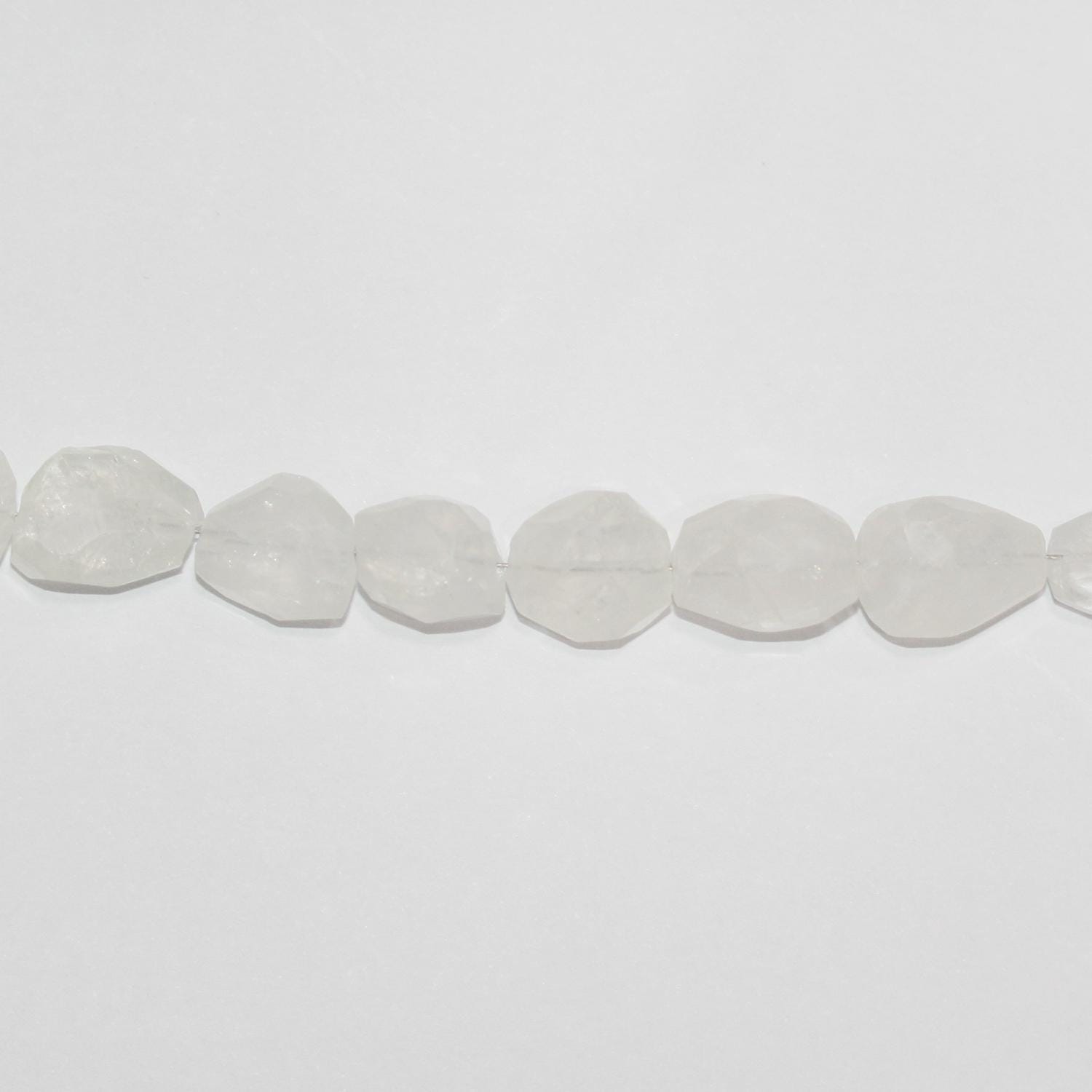 Perles de pierre de lune facettées en forme de pépite de 15 pouces, 12 x 9 mm environ - Longueur du fil : 38 cm.