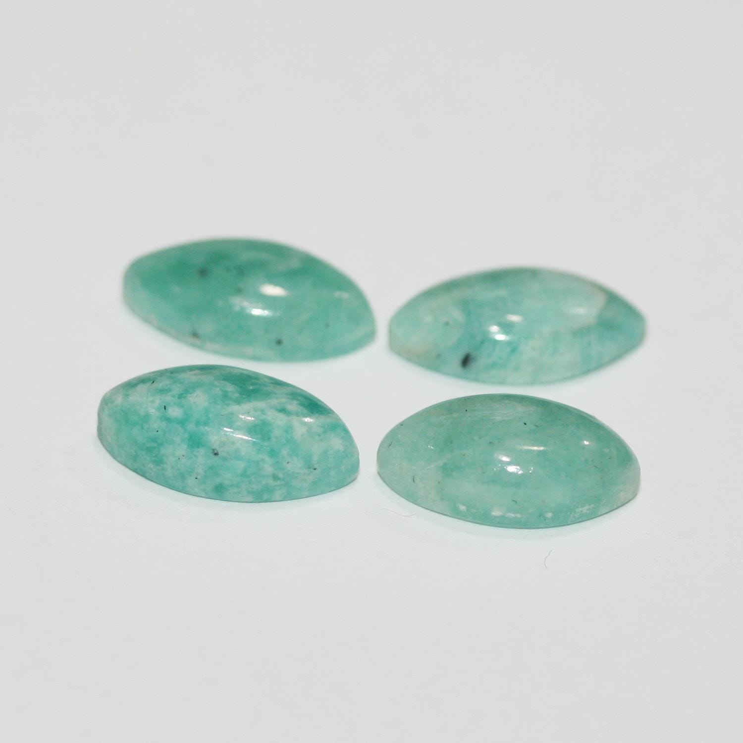 Lote de 4 Piezas Cabujón Amazonita Marquesa 16x8mm.-( 4 Piezas )