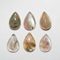 Lote de 6 cabujones de labradorita de 12 x 8 mm (6 unidades)