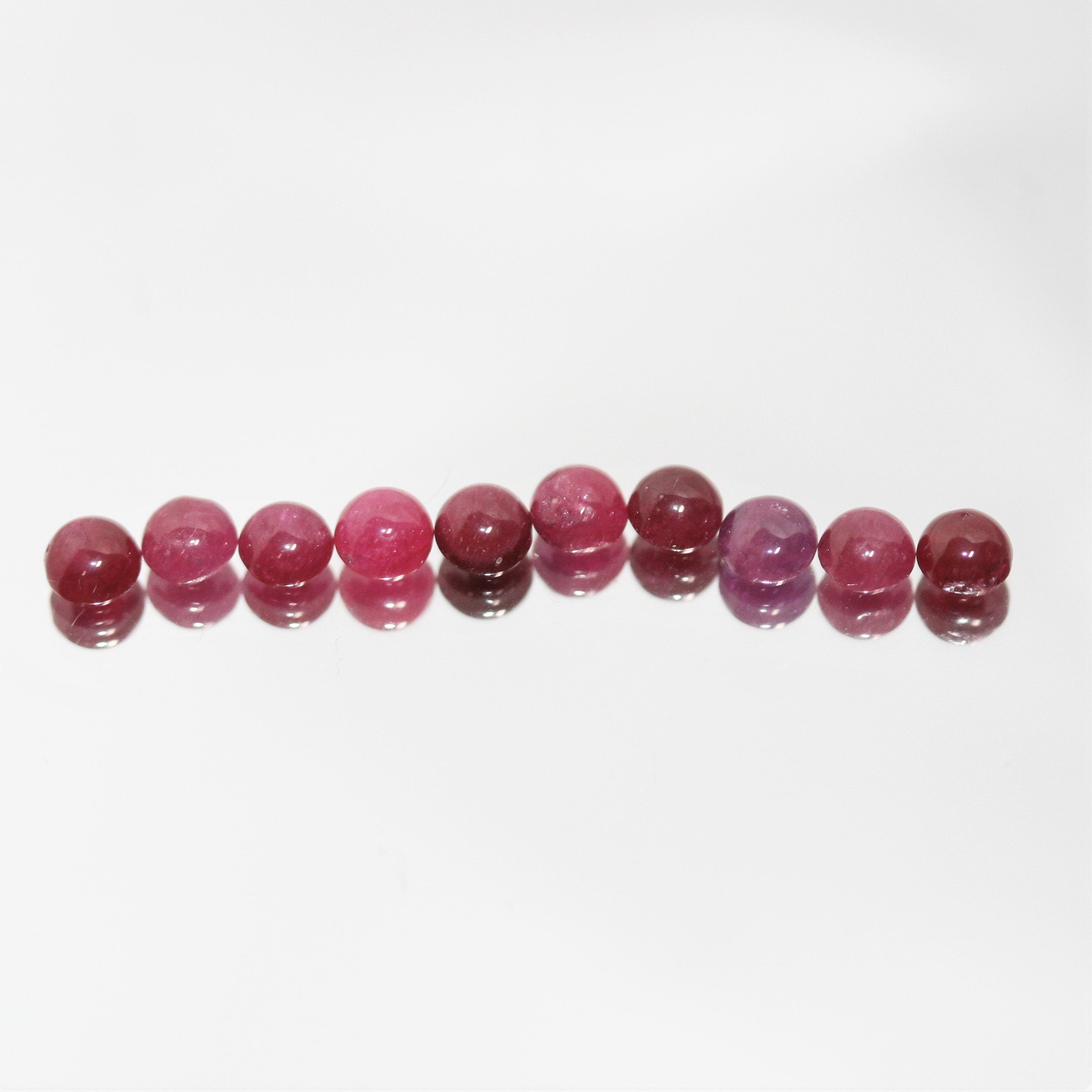 Ruby Smooth Round Cabochons Lot 3.8-4mm.- 10 Pieces