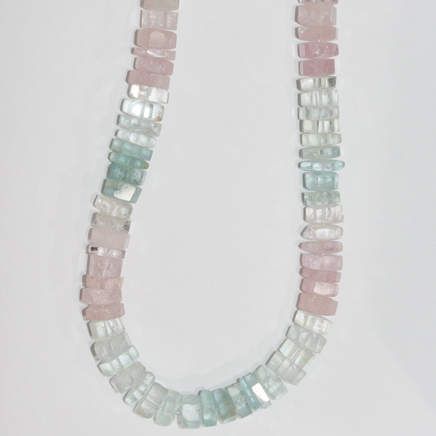 Collar de rondeles facetados de berilo múltiple, 10 x 4 mm (aprox. 422 quilates)