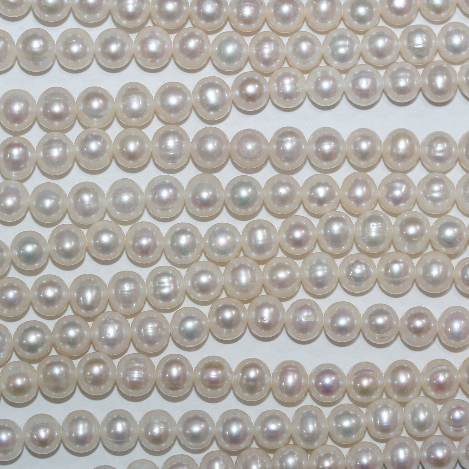 Collier de perles rondes d'eau douce de 39 cm (15 pouces), diamètre 6-6,5 mm. Perles naturelles à prix de gros.