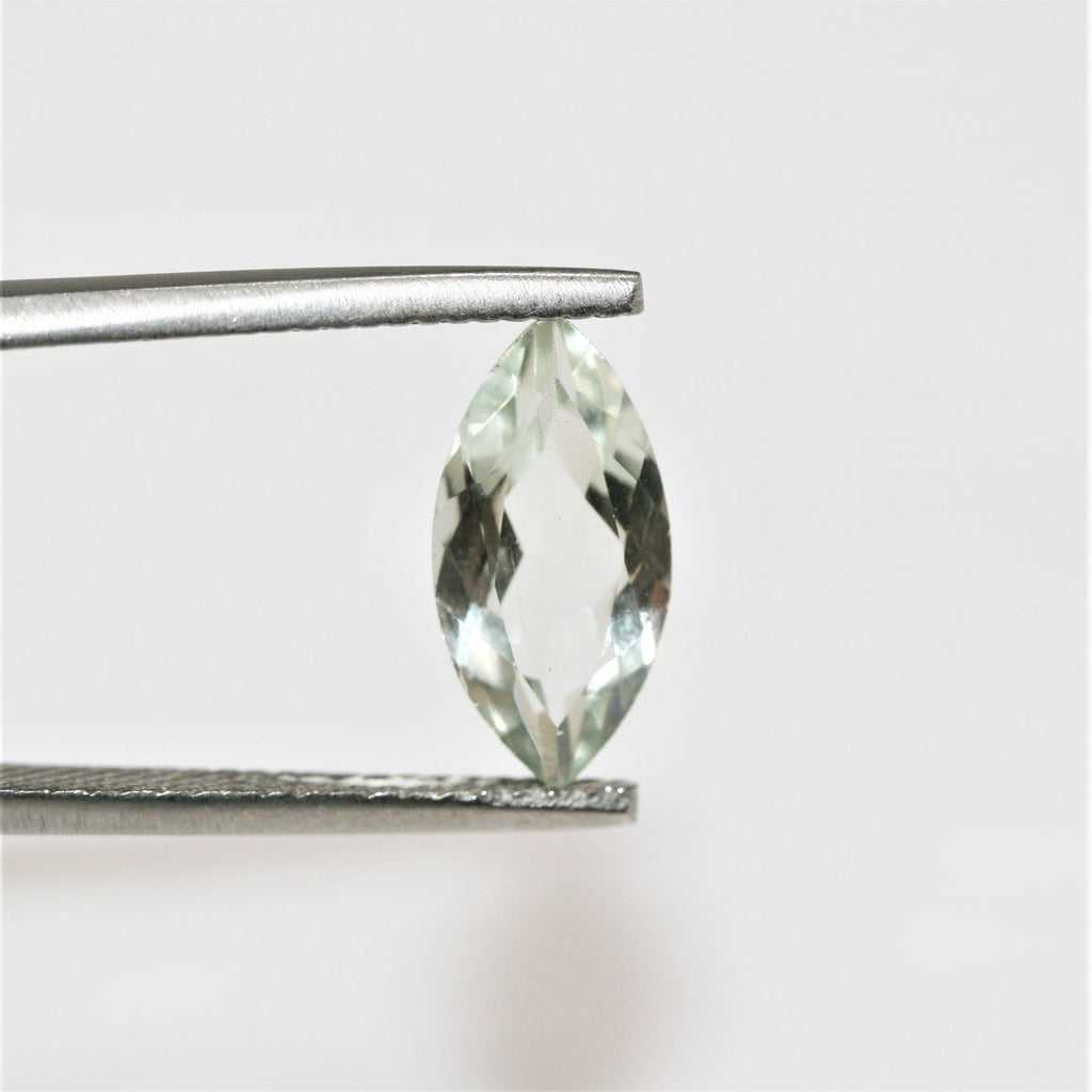 Lote Marqués Facetado de Prasiolita 14x7mm.- 4 Piezas