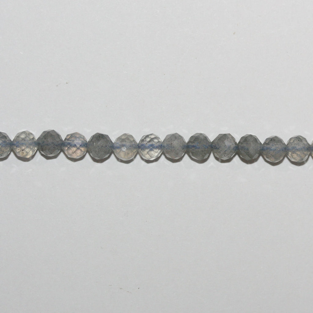 Perles rondes à facettes en labradorite de 15 pouces, 4 mm, fil de 39 cm.