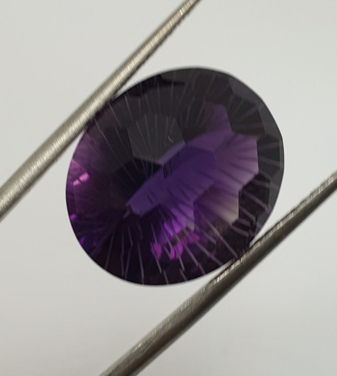 AAA One Of A kind Carved African Amethyst Oval   Stone Unique Carving 17.6x15mm 14.16ct Really Fancy Shape