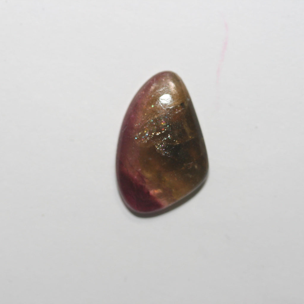Watermelon Turmaline Oval Irregular Flat Cabochon 16.5x10.5mm.(5.36ct.)