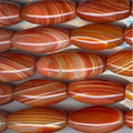 14" St  Striped Carnelian Smooth Barrel Beads 35x15mm.Approx.-Strand 40cm