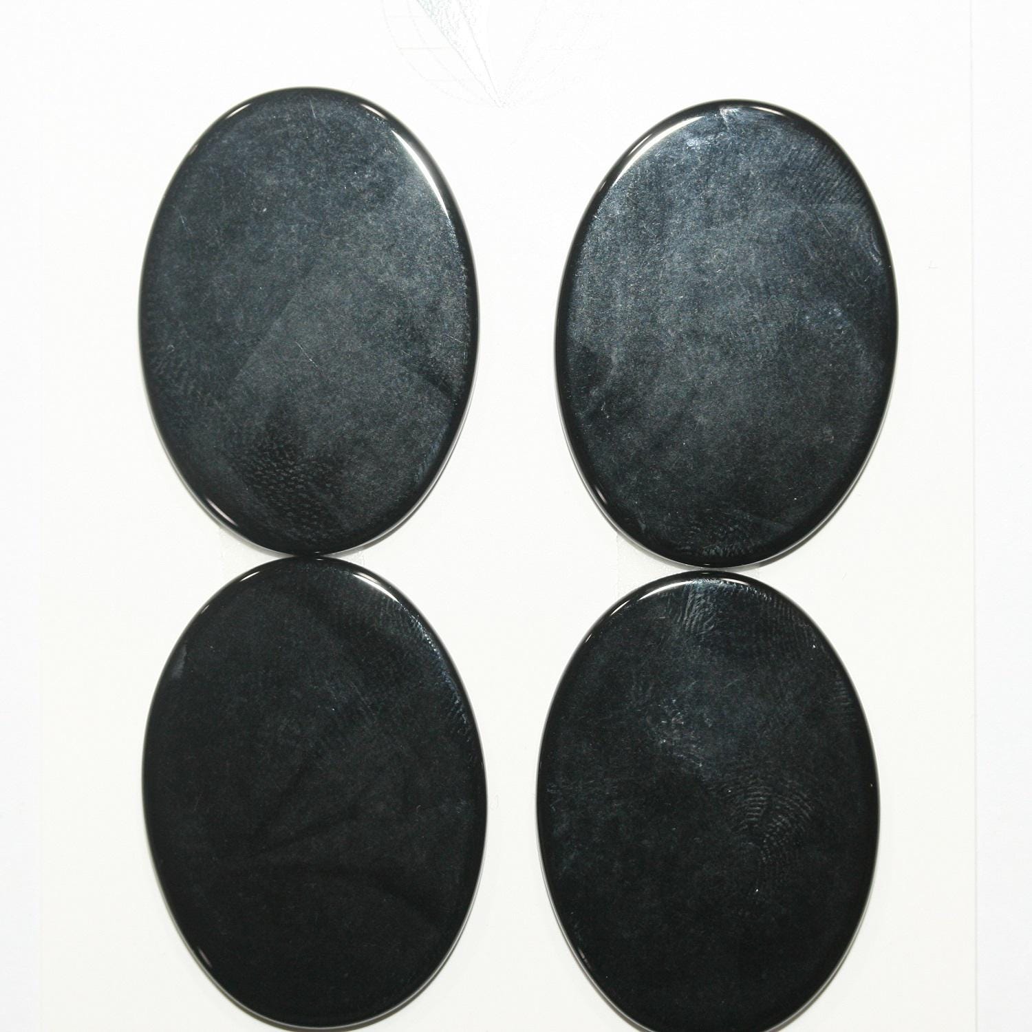 4 pièces de cabochons plats ovales lisses en onyx 30x20x2mm (4 pièces).