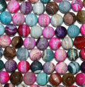13" St Multicolor Agate Faceted Round Beads 14mm.-Strand 37cm.