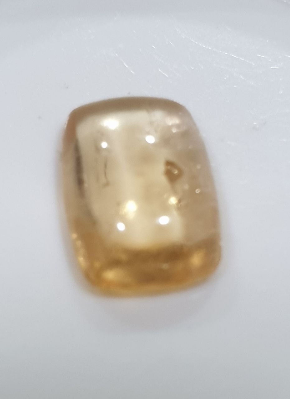 Imperial Topaz Cushion  Cabochon From Brazil 10x6.5mm 2.2ct- Rare Gemstones- Top Quality- One Of A Kind