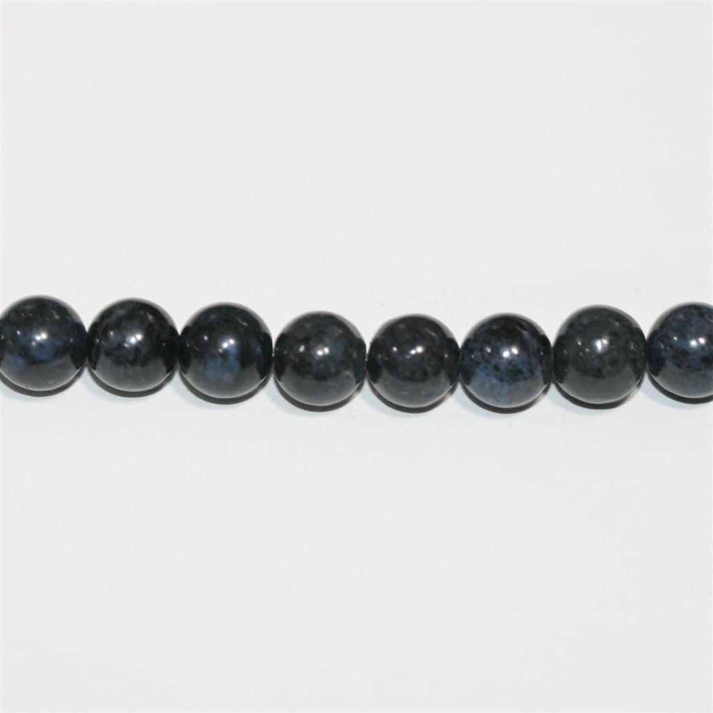 15" perles rondes lisses en St. Dumortiérite 8-8,5 mm.- Brin 38 cm.