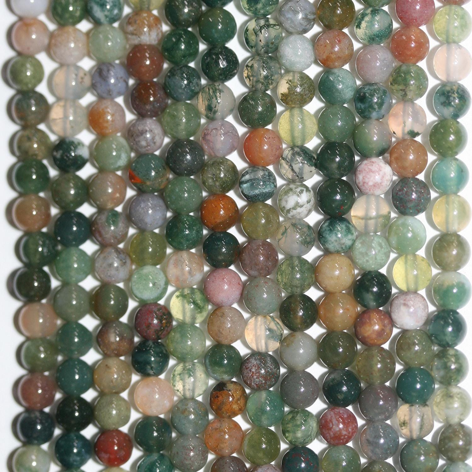 15" St Perles rondes lisses en agate indienne 4 mm.-Rig 39 cm.