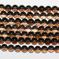Cuentas redondas lisas de cuarzo ahumado de 40 cm (16"), 6 mm (tira de 40 cm)
