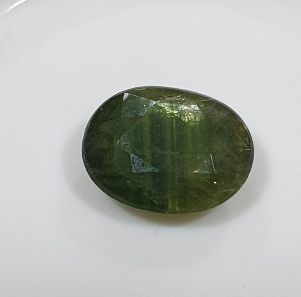 1 Pc Natural Rare Color Green  Sapphire  Oval 8.2x6.4mm 1.77 cts Cut- Wholesale Gemstones- Natural Stones For Jewelry