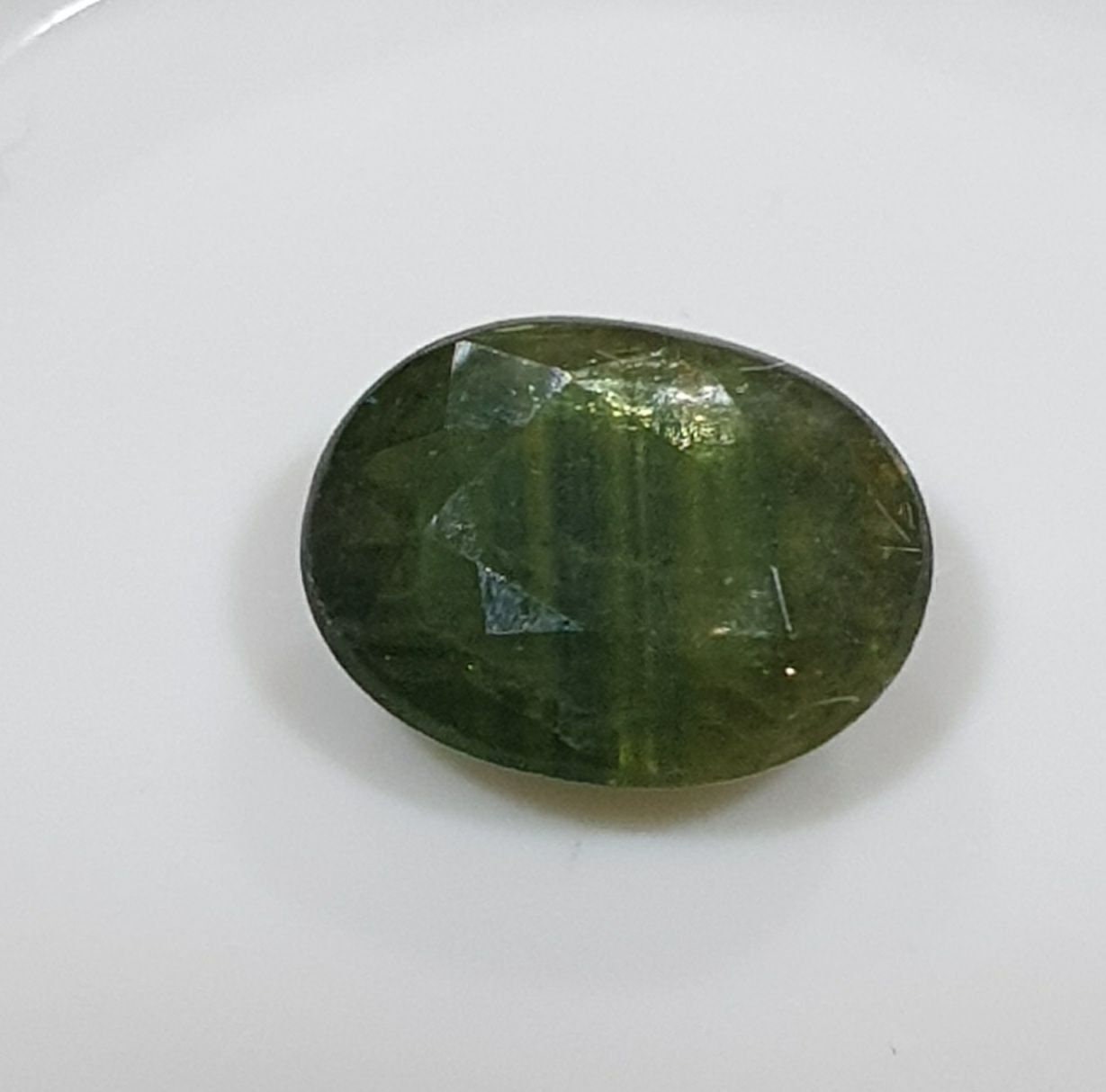 1 Pc Natural Rare Color Green  Sapphire  Oval 8.2x6.4mm 1.77 cts Cut- Wholesale Gemstones- Natural Stones For Jewelry